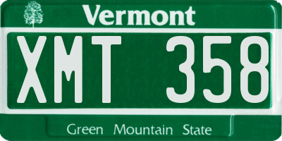 VT license plate XMT358