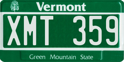 VT license plate XMT359