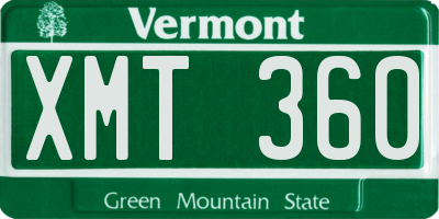 VT license plate XMT360