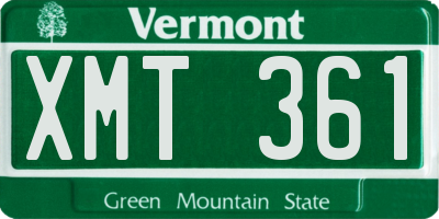 VT license plate XMT361
