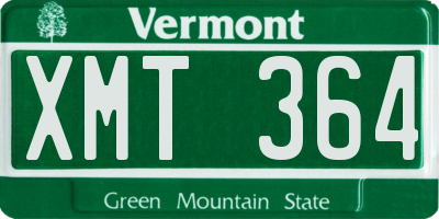 VT license plate XMT364