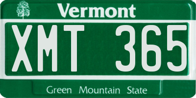 VT license plate XMT365