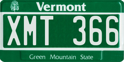 VT license plate XMT366
