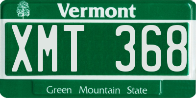 VT license plate XMT368