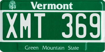 VT license plate XMT369