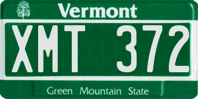 VT license plate XMT372