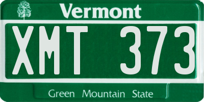 VT license plate XMT373
