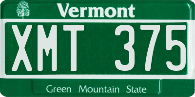 VT license plate XMT375