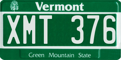 VT license plate XMT376