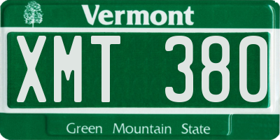 VT license plate XMT380