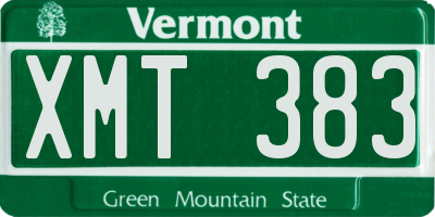 VT license plate XMT383