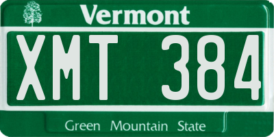 VT license plate XMT384
