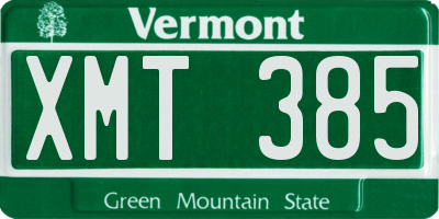 VT license plate XMT385