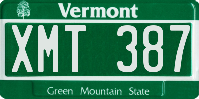 VT license plate XMT387