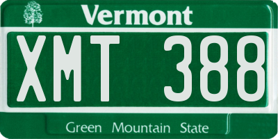 VT license plate XMT388