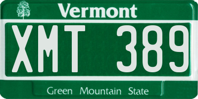 VT license plate XMT389