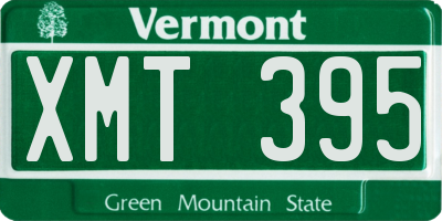 VT license plate XMT395