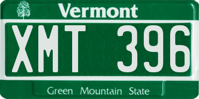 VT license plate XMT396
