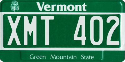 VT license plate XMT402