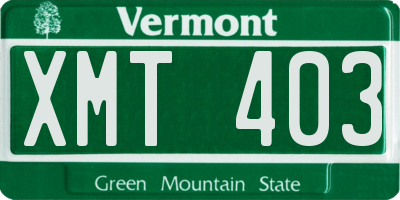 VT license plate XMT403