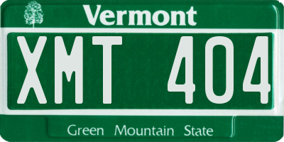VT license plate XMT404