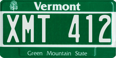 VT license plate XMT412