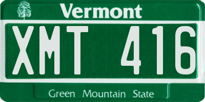 VT license plate XMT416