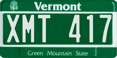 VT license plate XMT417