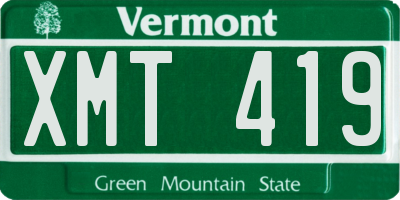 VT license plate XMT419
