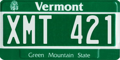 VT license plate XMT421