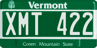VT license plate XMT422