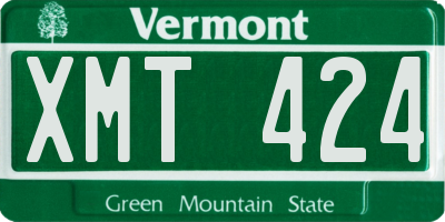 VT license plate XMT424