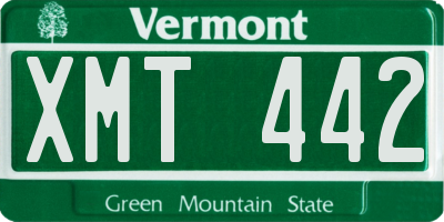 VT license plate XMT442