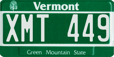 VT license plate XMT449
