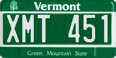 VT license plate XMT451