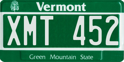 VT license plate XMT452