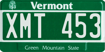 VT license plate XMT453