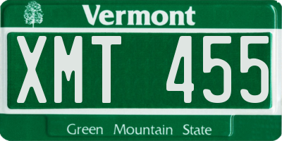 VT license plate XMT455