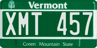 VT license plate XMT457