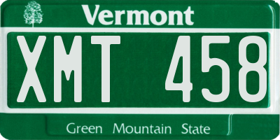 VT license plate XMT458