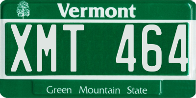 VT license plate XMT464