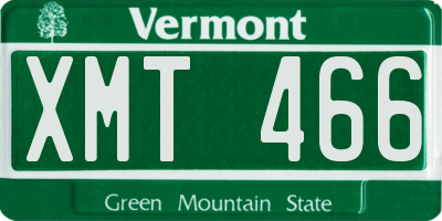 VT license plate XMT466