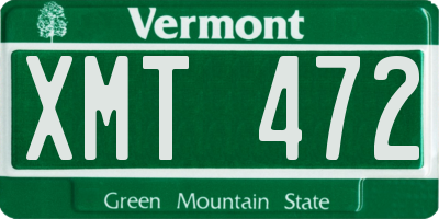 VT license plate XMT472