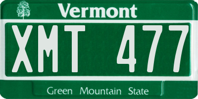 VT license plate XMT477