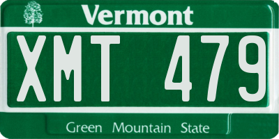 VT license plate XMT479