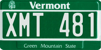 VT license plate XMT481