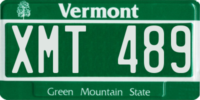 VT license plate XMT489