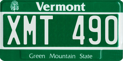 VT license plate XMT490