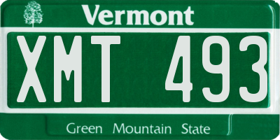 VT license plate XMT493