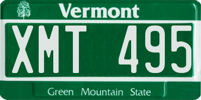 VT license plate XMT495